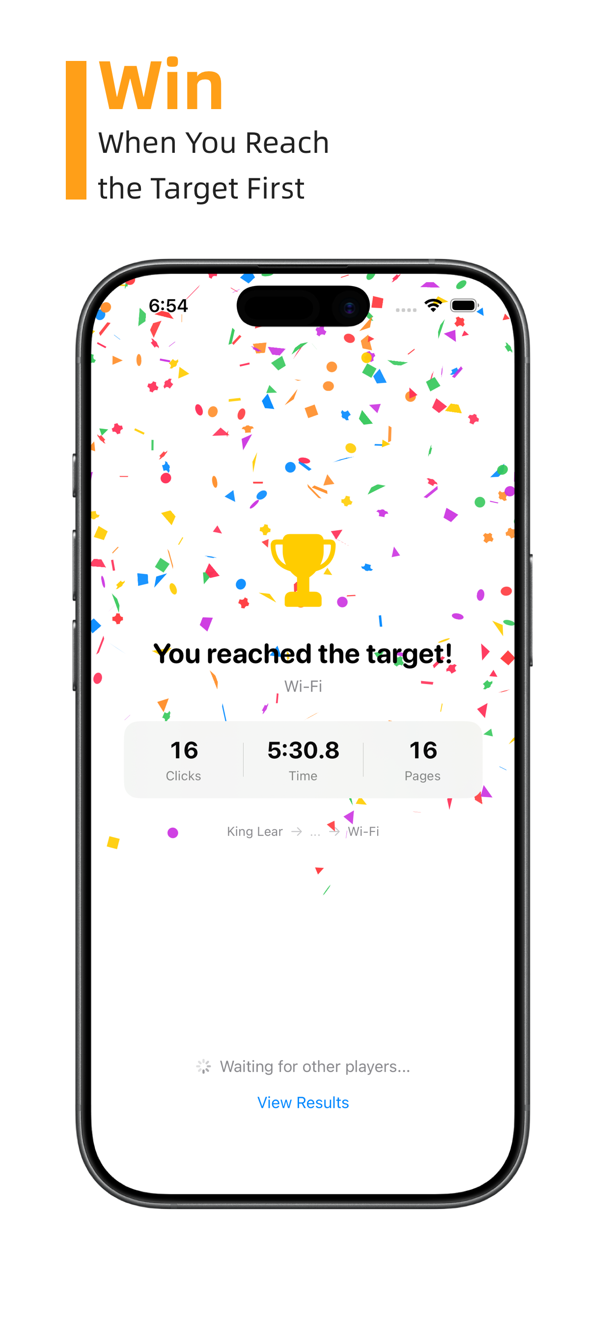 WikiMatch victory screen